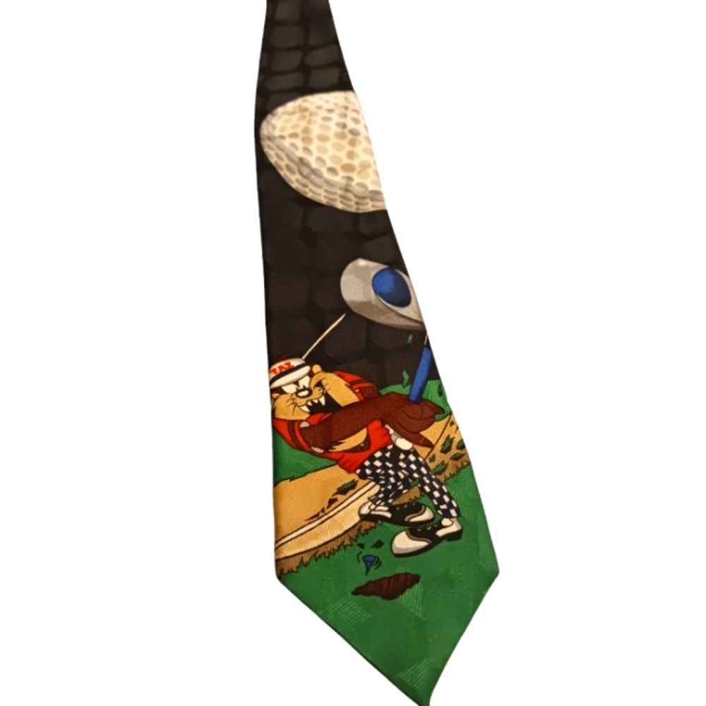 Vintage Looney Tunes Signature Tasmanian  Devil Golf Tie
